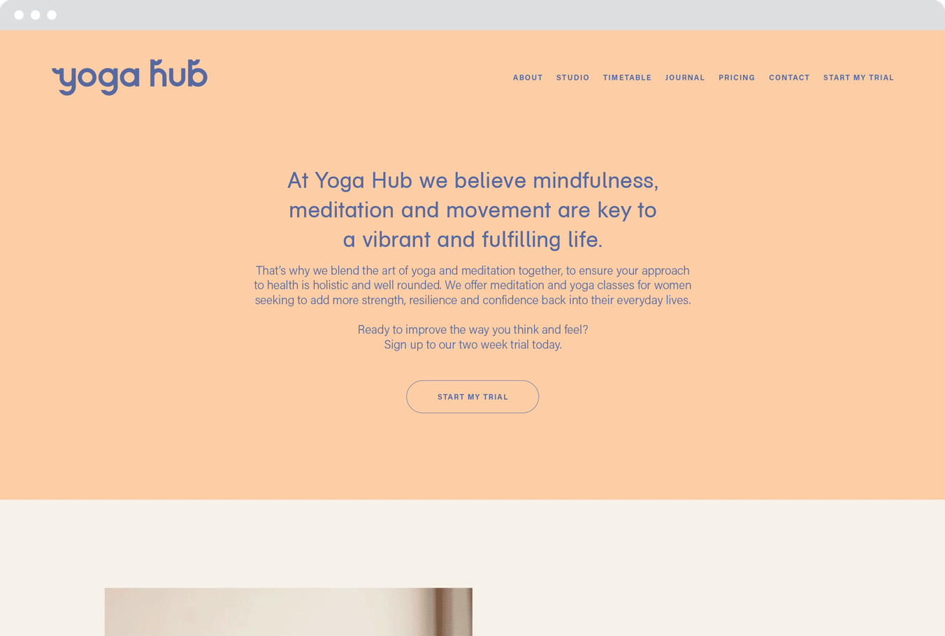 Yoga Hub web design